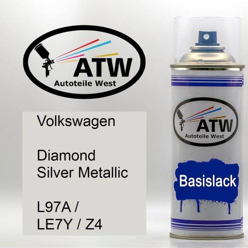 Volkswagen, Diamond Silver Metallic, L97A / LE7Y / Z4: 400ml Sprühdose, von ATW Autoteile West.
